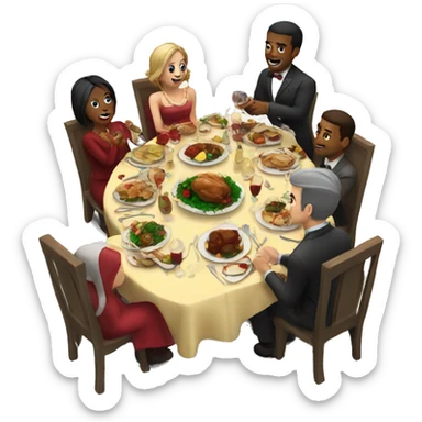 Christmas dinner party  sticker