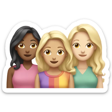 lesbian family with two asians two blondes sticker