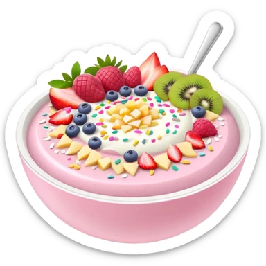 pastel pink and white smoothie bowl sticker