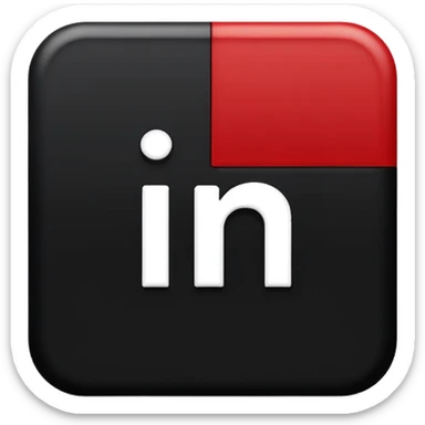 logo linkedin en noir et rouge sticker