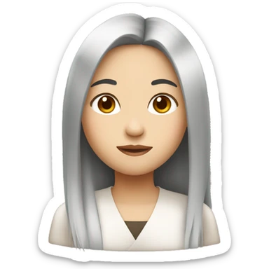 create a east asian girl with straight hair sticker