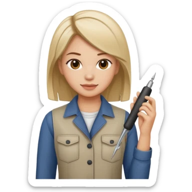 hairstylist female wearing casual clothes sticker