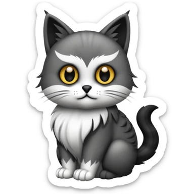 crea un gato con alas de búho sticker