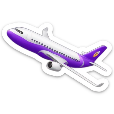 Purple plane traveling around the world sticker