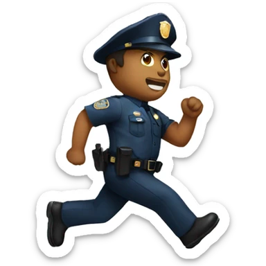 a cop running sticker