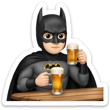 Batman au bistrot bois une bière  sticker