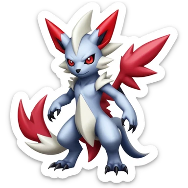 Cool Edgy Shiny Digimon-Weavile-Absol-Zangoose-hybrid full body sticker