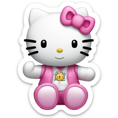 Hello kitty with peace sign  sticker