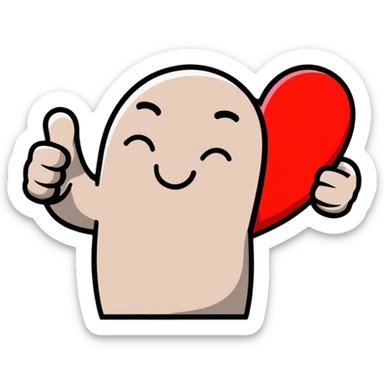 Super cool super chill red heart drawing sticker