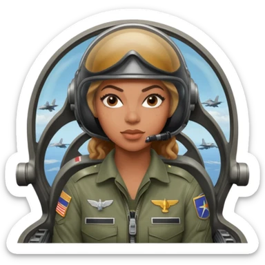 Beyonce as a fighter jet pilot sticker