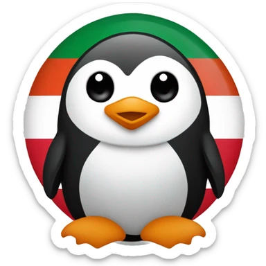 Mexican flag with a penguin on it sticker