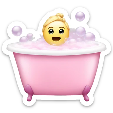 bubble bath in light pink sticker