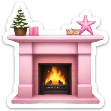 Winter Pink FirePlace sticker