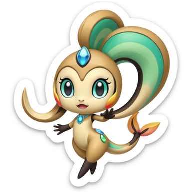 Colorful Exotic Meloetta-Kirby-Fakémon-creature-hybrid sticker