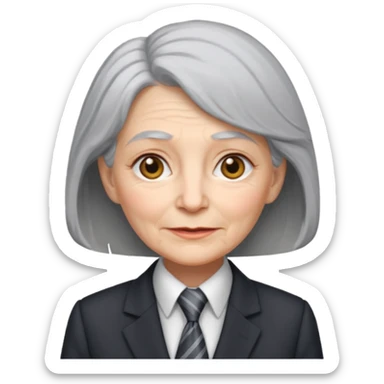 old women in suit with Necktie sticker