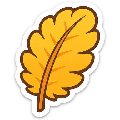 fluffy golden feather sticker