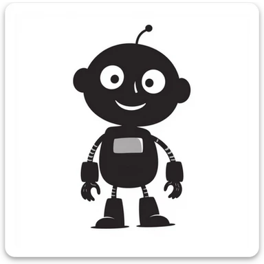 smiling robot sticker