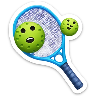 Pickleball racket and a pickleball  sticker