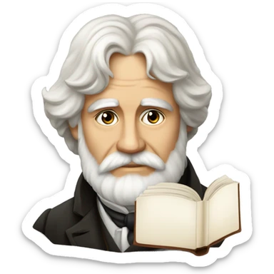 Ivan Turgenev russian author with a book sticker