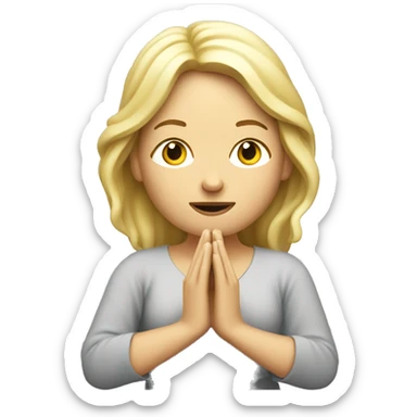 Blond women meditating with camera in hand  sticker