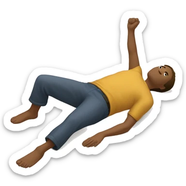 person doing the Alexander technique position. It consists of someone laying on the floor with their legs in position, however with their arms by their side. sticker