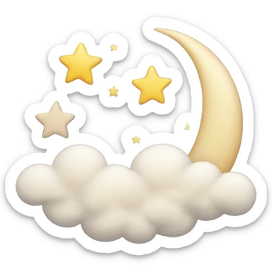 cloud + stars + moon sticker