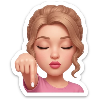 GIRL SHOWING NAILS DOWNWARDS WITH BIG LIPS sticker