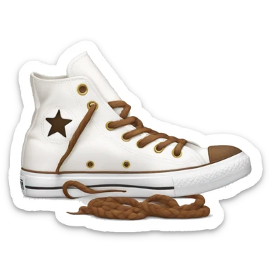White and brown converse shoes sticker