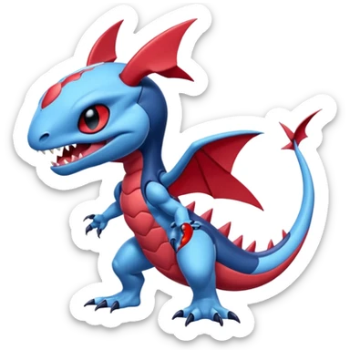 Stitch-Salamence-Venom-Scizor-Heliolisk-Amaura-fusion sticker