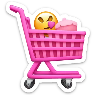 Pink shopping cart  sticker