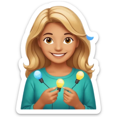 woMan posing with lights sticker