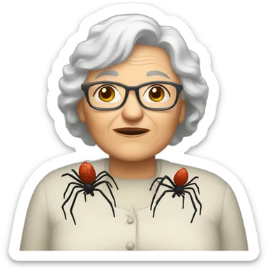 A grandma eat spiders sticker