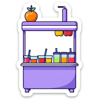 fresh fruit juice bar with colorful drinks sticker