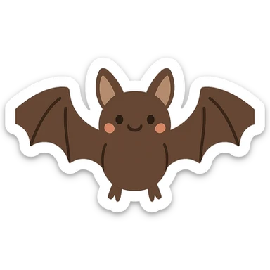 flat toon style bat sticker