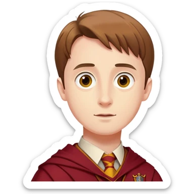 sean biggerstaff is Oliver Wood  in harry potter, wear hogwarts gryfindor uniform sticker