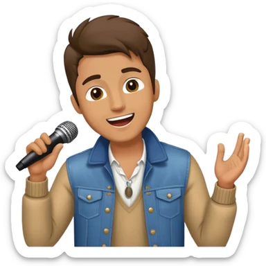 Happy Rock Pop Music Male Singer in his 30s dressed with trendy style sticker