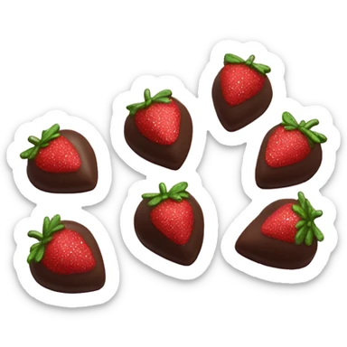 Chocolate covered strawberries with glitter  sticker