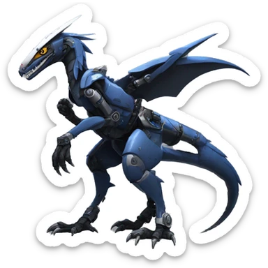Edgy Futuristic Mechanical Sergal-raptor-nargacuga-vernid sticker