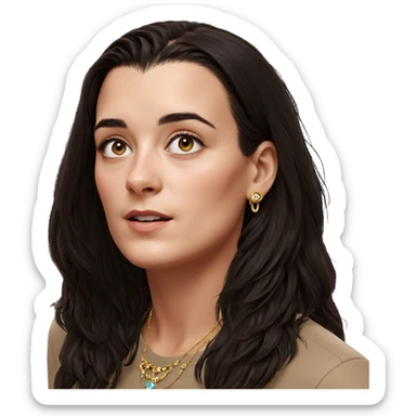 portrait of a girl with jewelry sticker