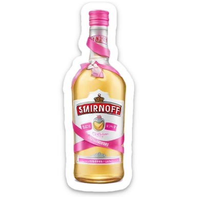 smirnoff vodka with pink ribbon sticker