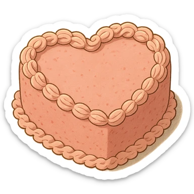 pink heart-shaped cake sticker