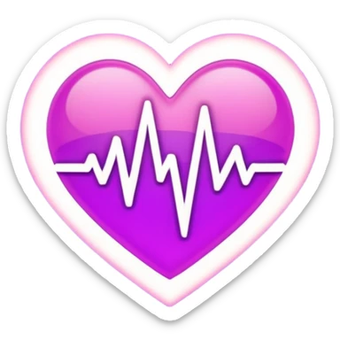 heart pules tech with the pules symbol in the middle, make the hart purle sticker