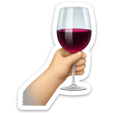 Glass of wine in a hand sticker