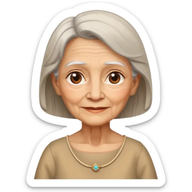 In medieval fairy tales, a kind and amiable grandmother who did not wear jewelry sticker