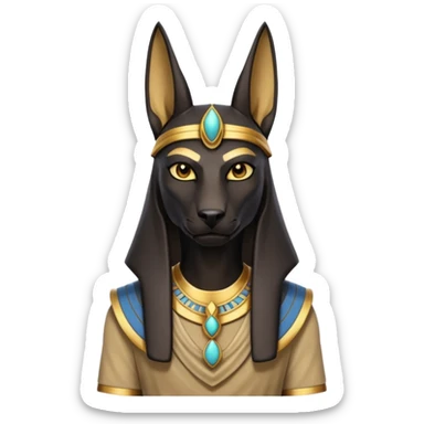 Ancient style casually adorned anubis formally posed  sticker