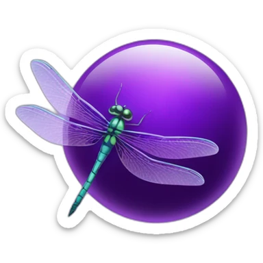dragonfly inside a purple orb sticker