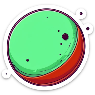 Red Mars planet with craters and a hot flushed face fanning itself sticker