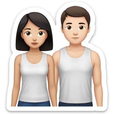Mixed race couple, white male with mixed female (asian & black)
the female is more asian than she is black
The male is french  sticker