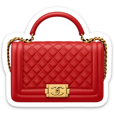 chanel le boy red bag gold hardware sticker