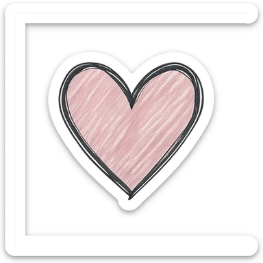 pink heart hand drawn style sticker